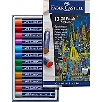 Faber-Castell Metallic Oil Pastels Set: 12 Colors, Oil Pastels Art Supplies for Artists, Teens and Adults, Art Crayon Drawing Supplies