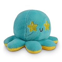 TeeTurtle - The Original Reversible Octopus Plushie - Starry Eyes - Cute Sensory Fidget Stuffed Animals That Show Your Mood