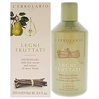L'Erbolario - Fruity Woods Shower Gel - Infused with Pear Nectar and Extract of Sweet Wood - Perfect for Sensitive Skin - Active Ingredients for Daily Relaxation - Woody, Fruity Fragrance, 8.4 oz