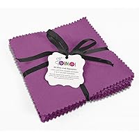 Soimoi Solid Purple Precut 5 inch Cotton Fabric Quilting Squares Charm Pack DIY Patchwork Sewing Craft