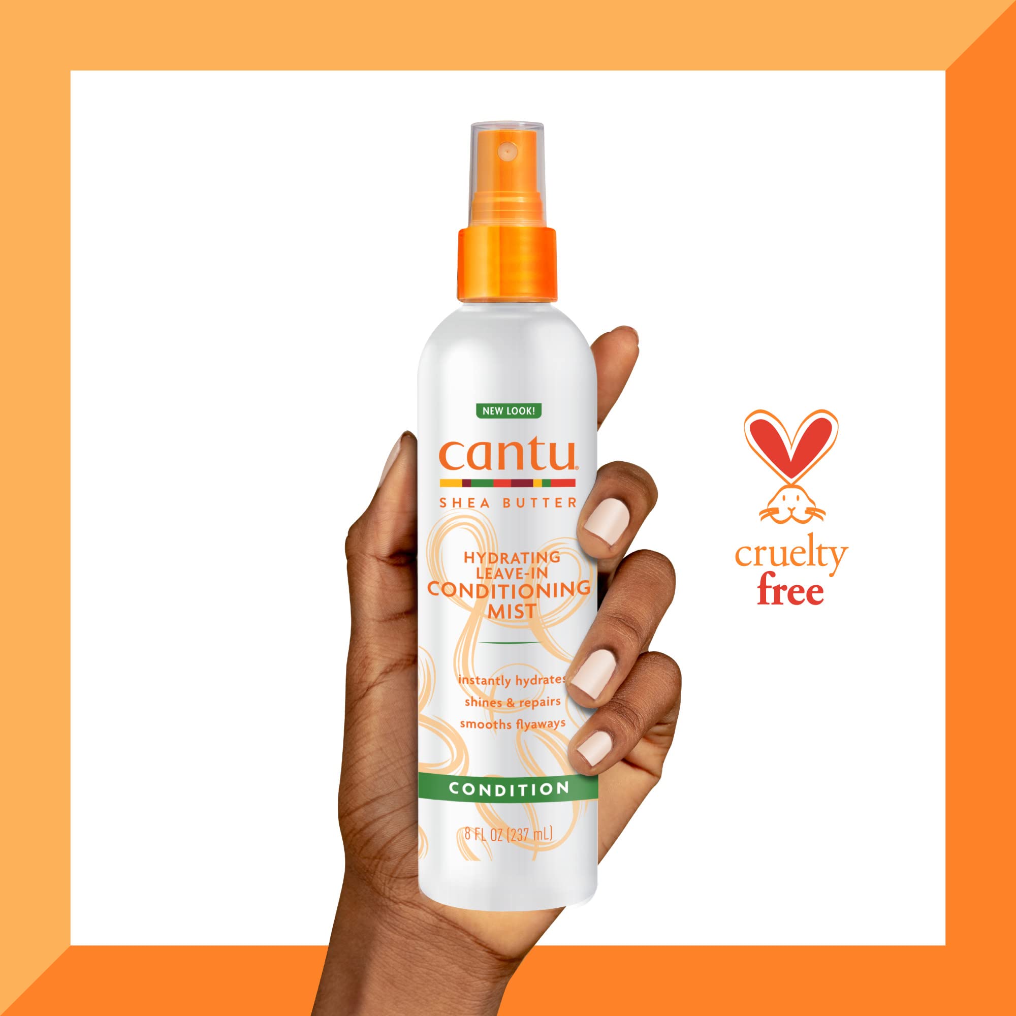 Cantu Leave-In Conditioning Mist with Pure Shea Butter, 8 fl oz (Pack of 2) (Packaging May Vary)