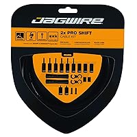 Jagwire - Universal 2X Pro Shift Kit |for Road, MTN, and Gravel Bike | SRAM and Shimano Shifter Compatible, Polished Stainless Cables, 10 Color Options