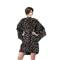 Cricket Holding It Together Hair Cutting Cape for Salons, Barbershops, Cape for Clients, Water-Resistant, Black with Rose Gold Accents