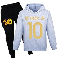 Boys Casual Tracksuits Neymar JR Sweatshirts and Jogger Sets Fall Winter Long Sleeve Hooded 2 Piece Outfits for Kids