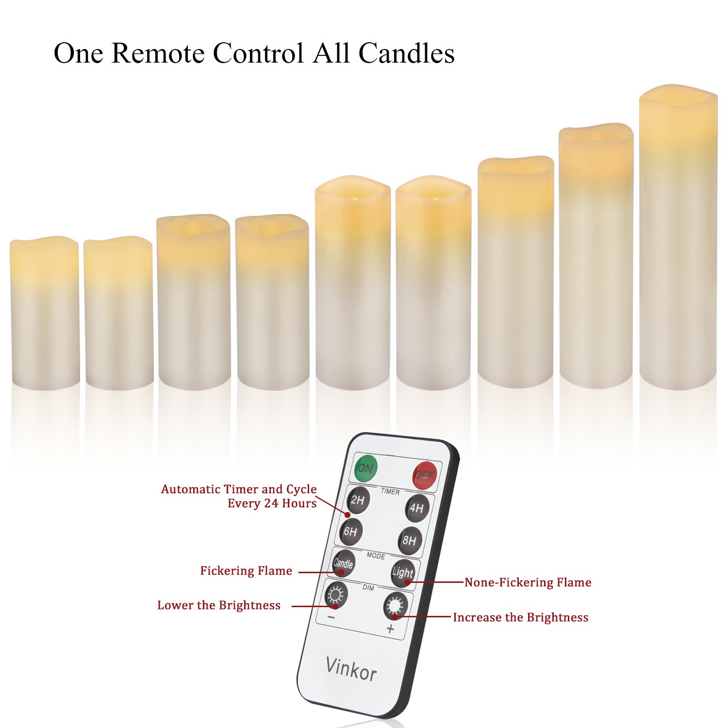 Vinkor Flameless Candles Battery Operated Candles 4