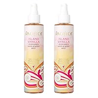 Pacifica Beauty, Island Vanilla All Natural Hair and Body Mist Spray, 100% Vegan, Cruelty & Phthalate & Paraben-Free, Clean Fragrance, 12 Fl Oz, Pack of 2