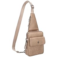 INICAT Travel Sling Bag Small Crossbody Bag Fanny Packs for Women Vegen Leather Shoulder Bag