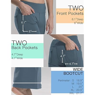Safort 28 30 32 34 Inseam Regular Tall Bootcut Yoga Pants, 4