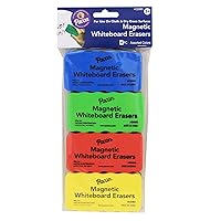 Creativity Street Magnetic Chalk and Whiteboard Erasers, 4-Pack (AC2083)