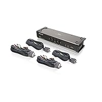 IOGEAR 4-Port DVI KVMP Switch - 1920 x 1200 60Hz - LED Display - Auto Scan Mode - 2.1 Audio w/Mic - 2 USB 2.0 Hub For Peripherals Sharing - Plug n Play - Win Linux Mac Sun - TAA Compliance - GCS1104