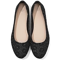 Dress Shoes for Women Round Toe Flats Shoes Lace Ballet Flats Dressy Comfortable Foldable Flats Low Heel