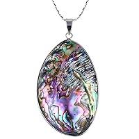 TUMBEELLUWA Sea Shell/Abalone Shell Pendant Necklace for Women, Pendant with 19.5