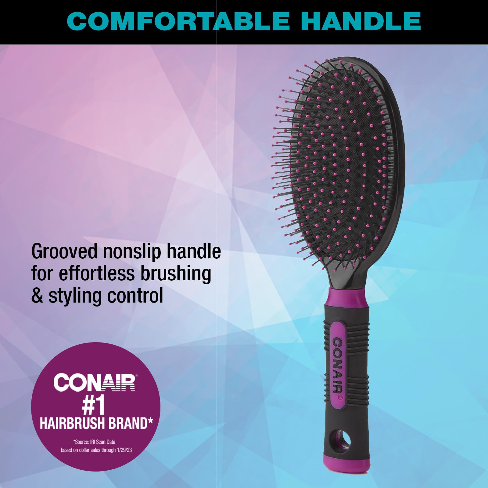 Conair Salon Results Hairbrush for Men and Women, Hairbrush for Everyday Brushing with Wire Bristles and Cushion Base, Color May Vary, 1 Pack