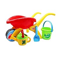 Toys Design Wheelbarrow Set with Bucket, Spade and Watering Can, Sand