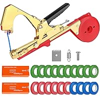 EBANKU Binding Pliers for Plants, Plant Tying Machine Tape Tool to Tie Up Vine Quickly and Easily, Plant Tie Tapener Gun with Tapes and Staples for Vineyard, Garden