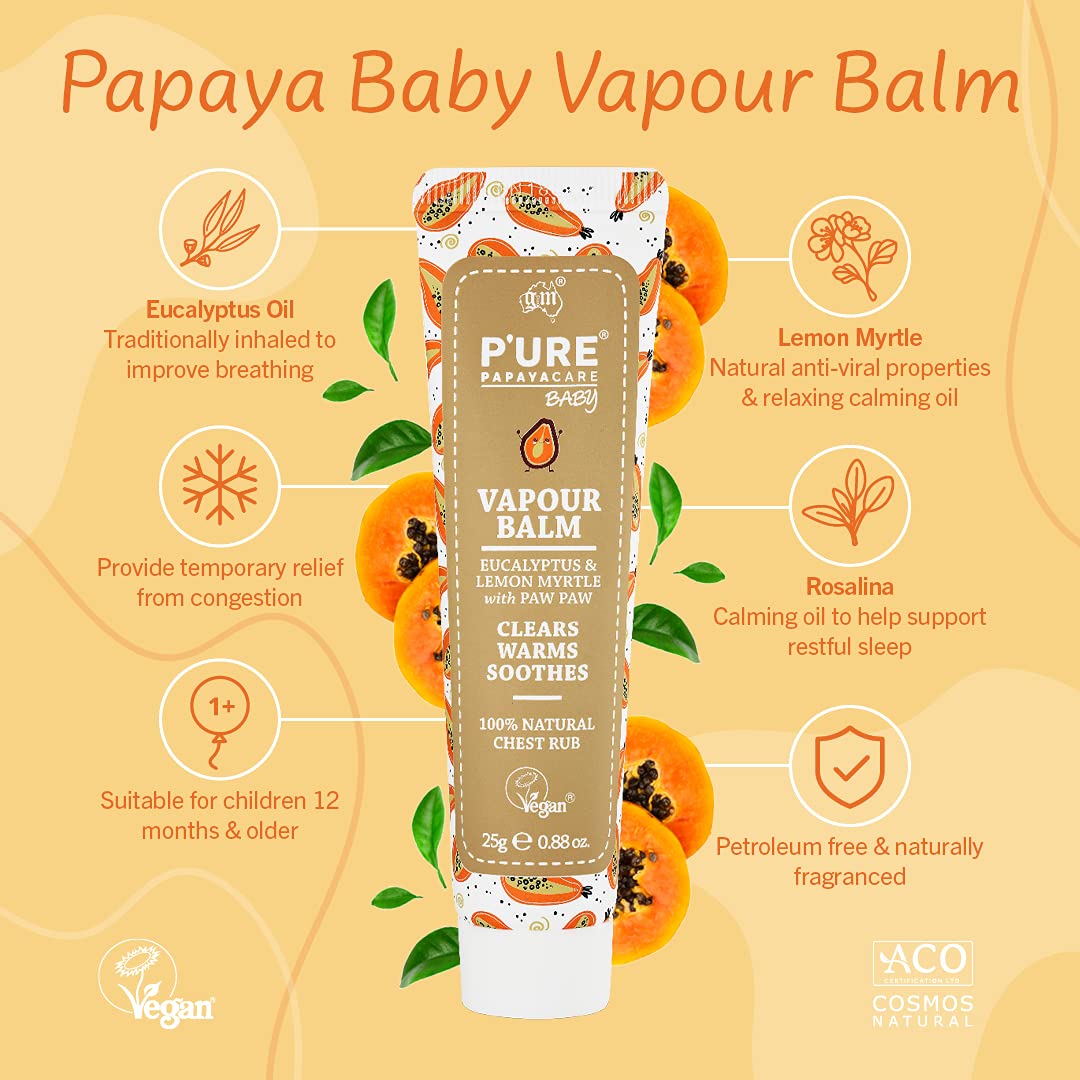 P'URE PAPAYACARE Baby Vapour Balm, 0.88 Ounces