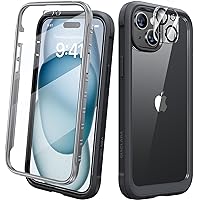 Diaclara Designed for iPhone 15 Case, Full Body Rugged Case with Built-in Touch Sensitive Anti-Scratch Screen Protector, with Camera Lens Protector for iPhone 15 6.1