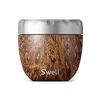 S'well,Stainless Steel Eats 2-in-1 Nesting Food Bowls, 21.5 oz, Teakwood