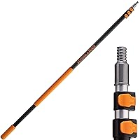 7-24 ft Long Telescopic Extension Pole // Multi-Purpose Extendable Pole with Universal Twist-on Metal Tip // Lightweight and Sturdy // Best Telescoping Pole for Painting, Dusting and Window Cleaning