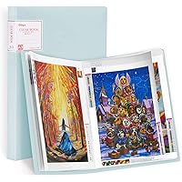 A3 Diamond Painting Storage Book, 60 Views Art Portfolio Presentations Folder with 30 Pages Protectors, 17.3x12.8in Green