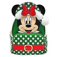 Loungefly Disney Minnie Mouse Elf Polka Dot Christmas Double Strap Shoulder Bag