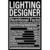 LIGHTING DESIGNER nutritional facts: Funny Appreciation Notebook for LIGHTING DESIGNER Employee or Coworker, Cute Original Adult Birthday Gag Gift ... Diary, Cool & Fun Journal for Colleagues