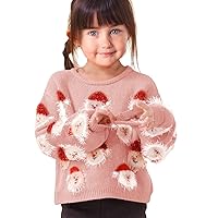 Girl Christmas Sweater Baby Santa Funny Xmas Holiday Party Knitted Pullover Tops Girls Fall Winter Warm Jumper
