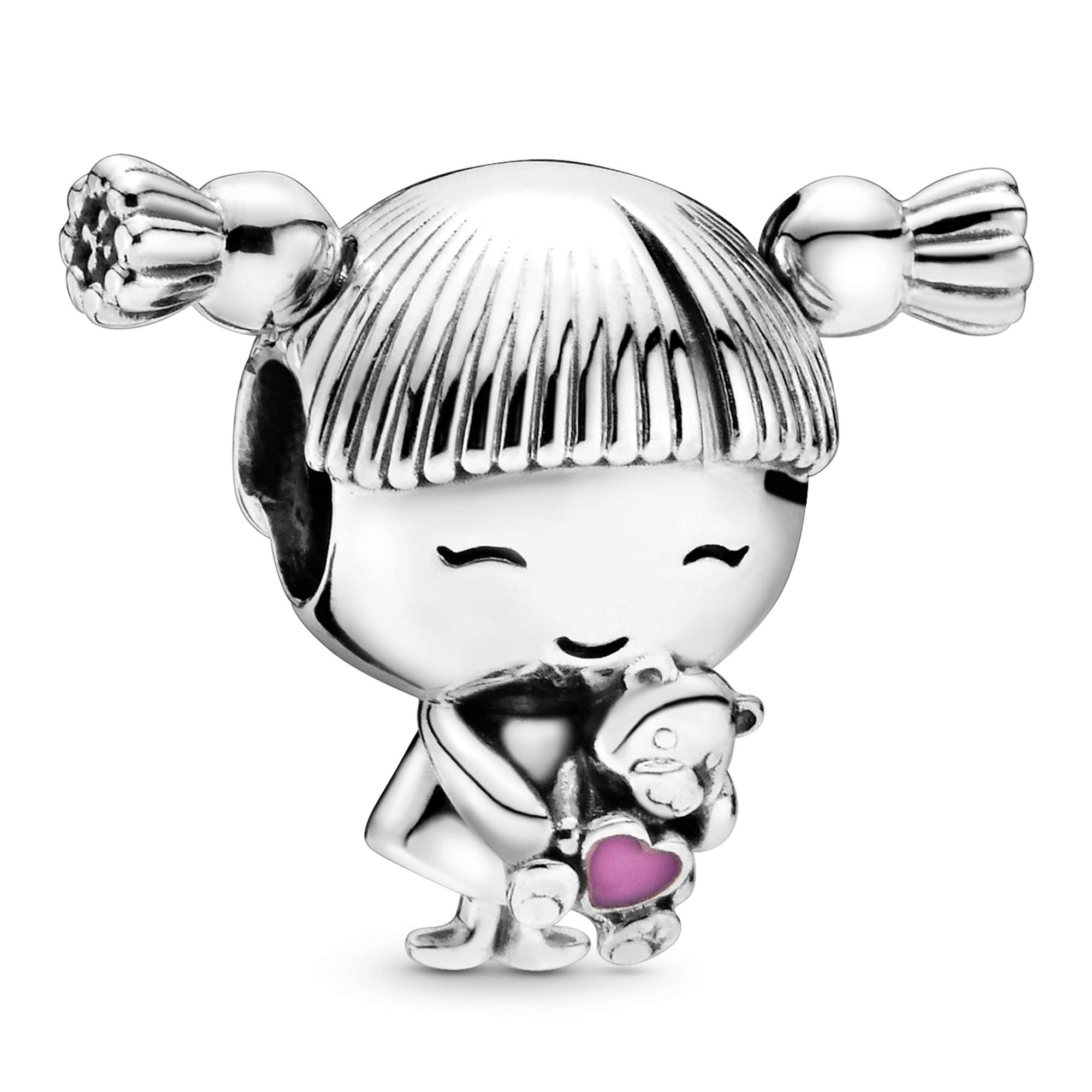 Pandora Little Girl Charm - Compatible Moments Bracelets - Jewelry for Women - Gift for Women in Your Life - Made with Sterling Silver & Enamel, With Gift Box