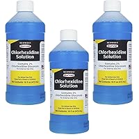 Durvet 3 Bottles of Chlorhexidine Solution, 16 Ounces each, for Cleaning Superficial Wounds on Dogs and Horses