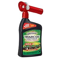 Triazicide Insect Killer For Lawns & Landscapes Concentrate (Ready-To-Spray), Protects Lawns, Vegetables, Fruit & Nut Trees, Roses, Flowers & Shrubs, 32 fl Ounce
