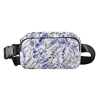 Lavender Flowers Belt Bag for Women Men Water Proof Hip Bum Bag with Adjustable Shoulder Tear Resistant Fashion Waist Packs for Outdoor Sports