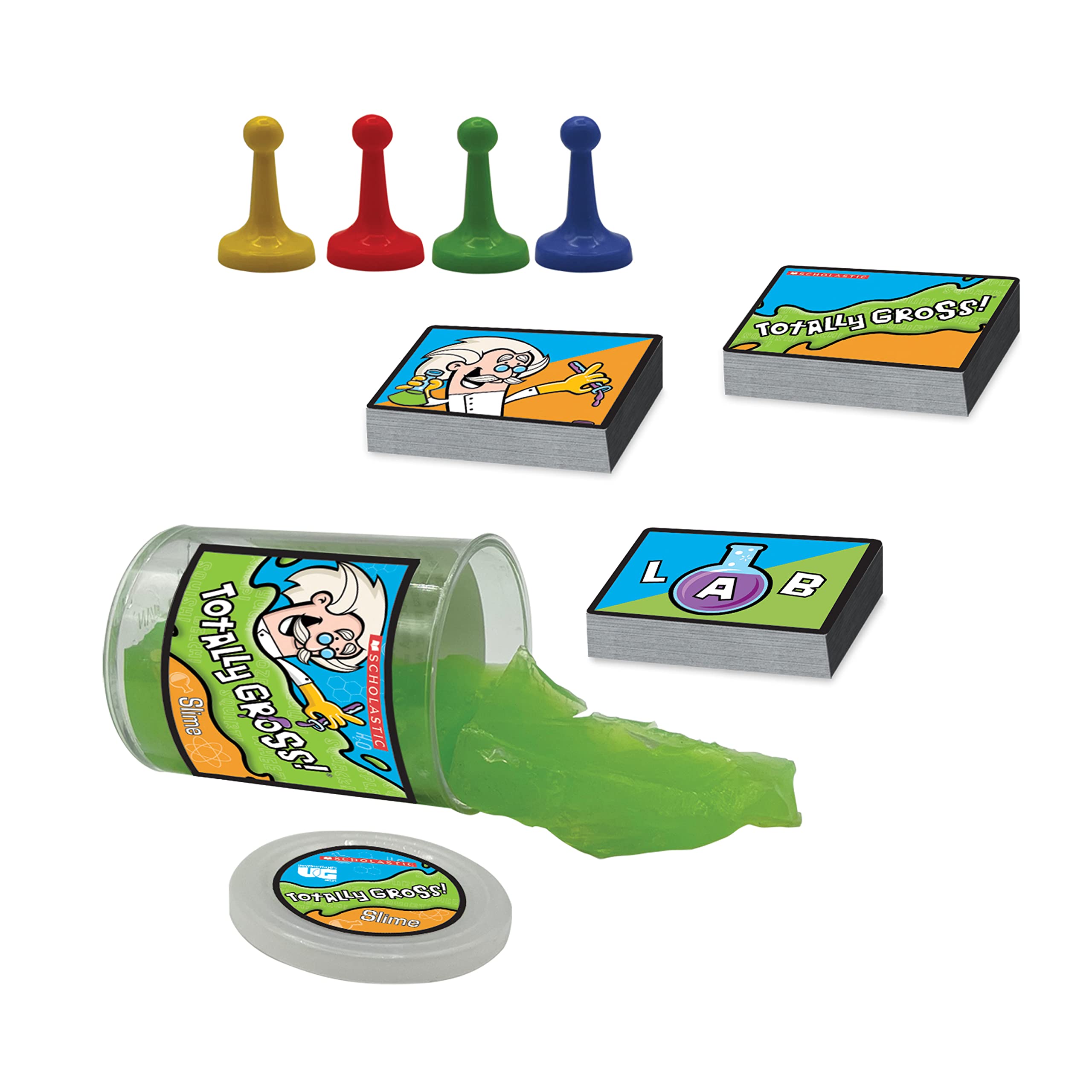 Scholastic Totally Gross Game of Science Including Real Slime from University Games, for 2 to 4 Players Ages 6 and Up (06135)
