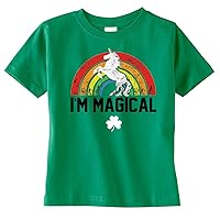 Toddler, Youth & Kid's St. Patrick's Day Magical Rainbow Unicorn Boy/Girl T-Shirt, Dress, 3/4 Sleeve Raglan, Tank & Onesie