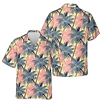 Retro Tropical Palm Tree Beach Holiday Hawaiian Shirt S-5XL for Men and Women