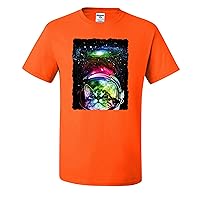 Astronaut Lunar Cat Trippy Neon Space Cat Lover Graphic Mens T-Shirts