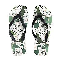 Vantaso Slim Flip Flops for Women Various Dinosaurs Plants Yoga Mat Thong Sandals Casual Slippers