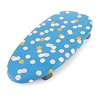 Minky Homecare Therma-Lite Table Top Ironing Board - Space Saving Small Ironing Board with Folding Feet - Lightweight and Compact Mini Iron Table, Ideal for Small Spaces - Blue Spots, 27.5 x 13.3