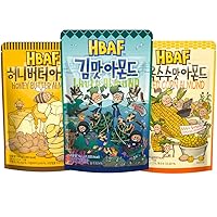 [Official Gilim HBAF] Korean Seasoned Almonds 3 Flavor Gift Party Pack Mix (Laver Seaweed, 1 x 190g, Honey Butter, 1 x 190g, Baked Corn, 1 x 190g)