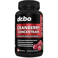 Cranberry Concentrate Pills Supplement Vitamins - UTI Supplements for Women & Men for Urinary Tract Health & Bladder Control Strength - Vitamin C & Cranberries Extract - Kidney Cleanse Detox Capsules