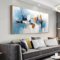 Wall Art Abstract Wall Decor Blue Orange Colorful Canvas Painting Modern Artwork for Living Room Bedroom Dining Room Home Office Decor 20