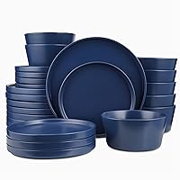 Stone Lain Celina Stoneware 24-Piece Round Dinnerware Set, Blue