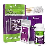 Intimate Rose Boric Acid Suppositories + 15 Count Vaginal Suppository Applicator + pH Test Strips for Women (50 Strips) Bundle.