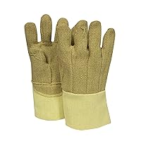 NATIONAL SAFETY APPAREL G64PBVB07214 PBI/Kevlar Glove with Goldenbest Cuff, 22 oz., Large, Yellow