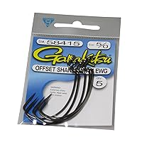 Gamakatsu Extra Wide Gap Worm Hook-5 Per Pack (Black, 5/0)