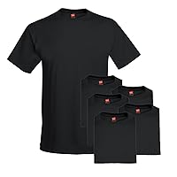 Hanes 5.2 oz. Cotton T-Shirt (5280) Black, 4XL (Pack of 6)