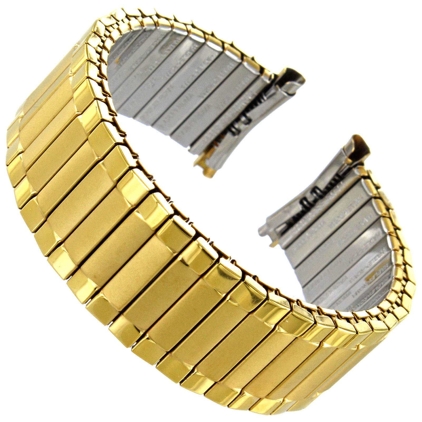Milano Watchbands 18-21mm Hadley Roma IP Gold Plated Stainless Curved Mens Expansion Band 7725