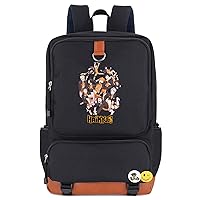 Anime Haikyuu Laptop Backpack for Boys College School Computer Bag Cosplay Rucksack Daypack Fits 15.6 Inch Notebook Black