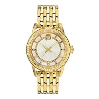 Versace Code Collection Luxury Mens Watch Timepiece with a Gold Bracelet Featuring a IP Yellow Gold Case and Silver Dial