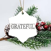 Personalized 3 Inch Grateful White Ceramic Ornament Holiday Decoration Wedding Ornament Christmas Ornament Birthday for Home Wall Decor Souvenir.