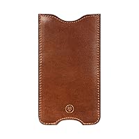 Maxwell Scott | Personalized Luxury Leather Cell Phone Case for iPhone XR & 11, Samsung S10 & S8 | The Leoni | Cover with Credit Card Holder | Tan Brown